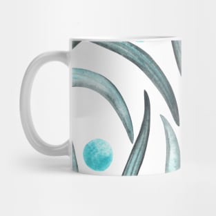 Saffron Leaves Pattern - Forest Green and Turquoise Mug